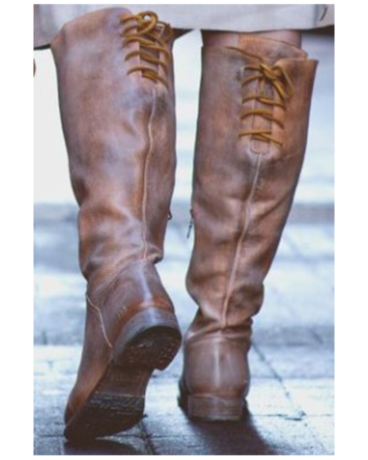 Image #5 - Bed Stu Women's Manchester Wide Calf Tall Boots - Round Toe, Tan, hi-res