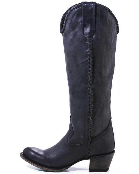 Image #4 - Lane Women's Plain Jane Charcoal Tall Western Boots - Round Toe , Black, hi-res