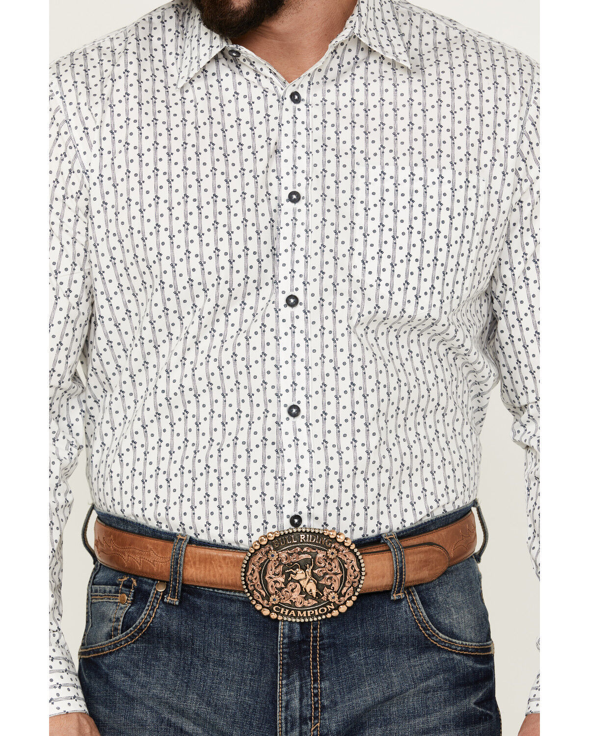 Image #3 - Gibson Trading Co Men's Flower Power Floral Print Long Sleeve Button-Down Western Shirt, White, hi-res