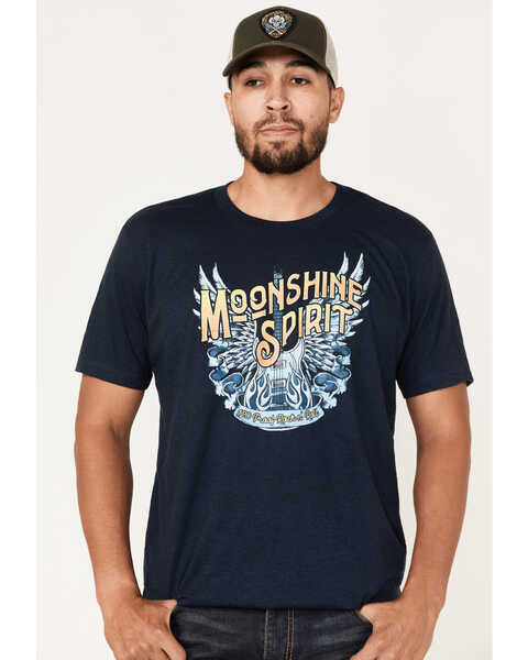 Image #2 - Moonshine Spirit Men's Wing Guitar Graphic Short Sleeve T-Shirt , Navy, hi-res