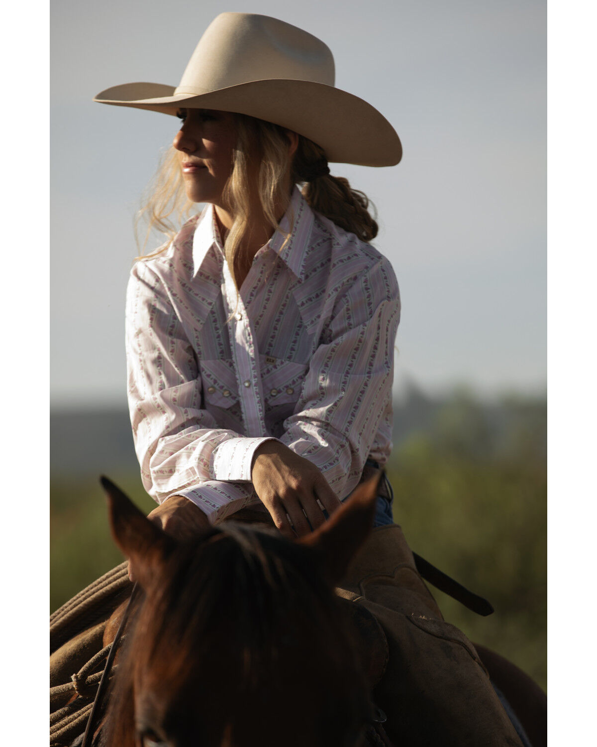 Image #2 - Cowboygirl by Jenna Paulette Women's Wallpaper Print Long Sleeve Pearl Snap Western Shirt, Lavender, hi-res
