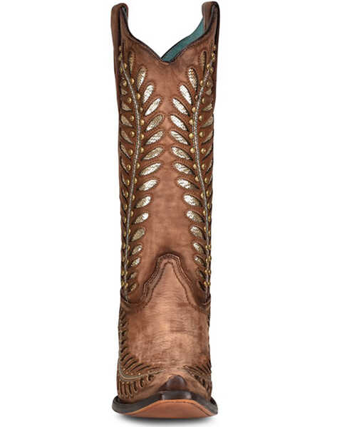 Image #3 - Corral  Women's Tan Inlay Western Boots - Snip Toe , Tan, hi-res