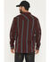 Image #4 - Moonshine Spirit&reg; Men's Guitar Strap Dobby Stripe Long Sleeve Snap Western Shirt, Burgundy, hi-res