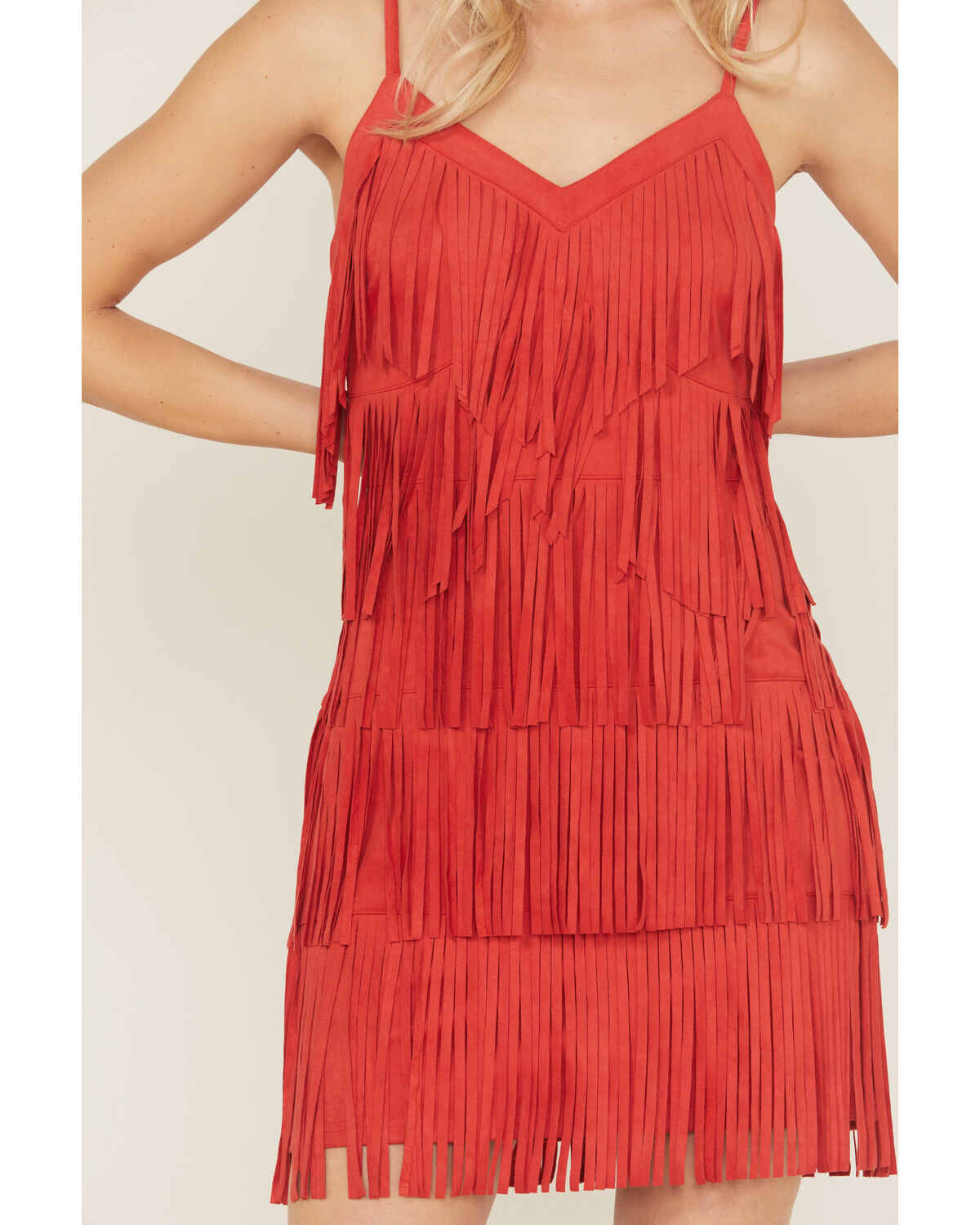 Image #4 - Idyllwind Women's Brixworth Faux Suede Fringe Mini Dress, Coral, hi-res