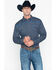 Cowboy Hardware Men's Diamond Print Long Sleeve Western Shirt , Navy, hi-res
