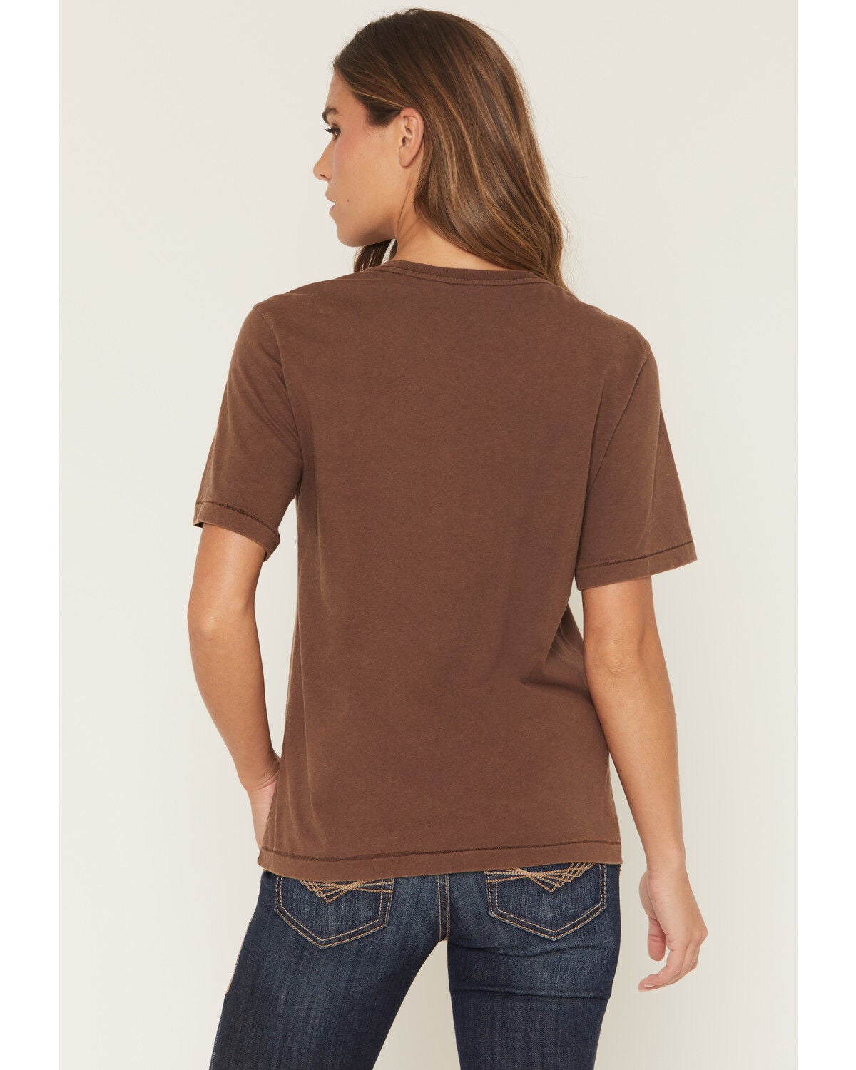 Image #4 - Shyanne Women's Cowboy Horse Short Sleeve Boyfriend Graphic Tee, Brown, hi-res