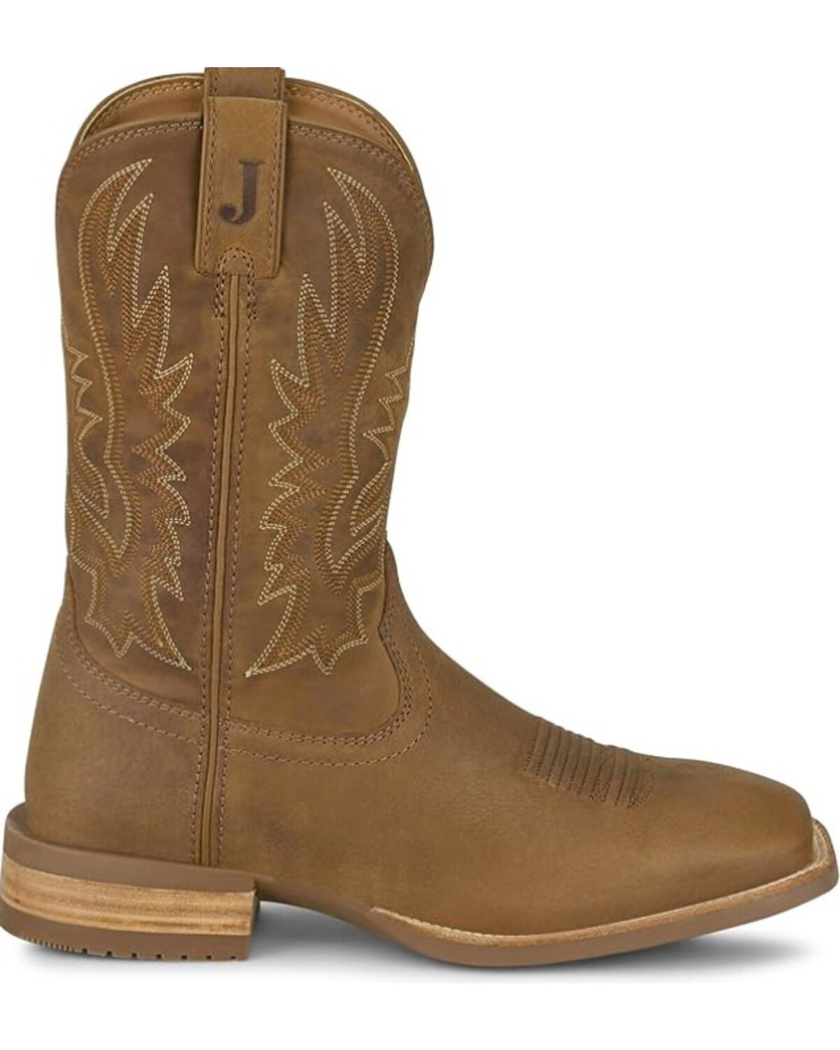 Justin Men's Rustle Performance Western Boots - Broad Square Toe, Chestnut, hi-res