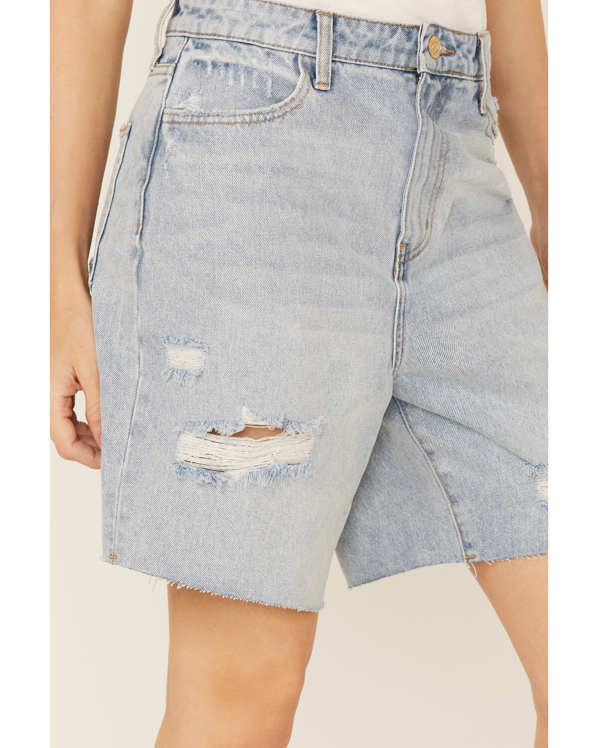 Image #2 - Show Me Your Mumu Women's Brentwood Distressed Denim Jean Shorts, , hi-res