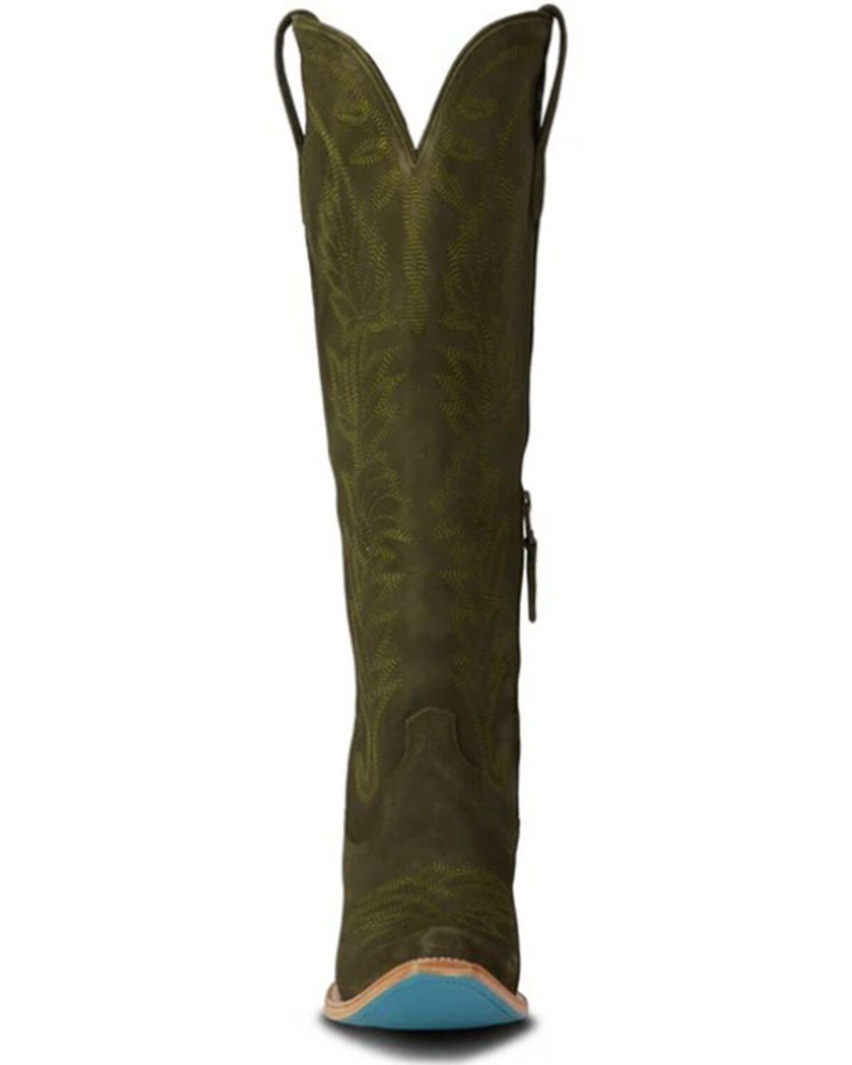 Image #4 - Lane Women's Sandaga Knee High Suede Western Boots - Snip Toe, Olive, hi-res