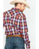 Image #2 - Wrangler Retro Men's Rust Plaid Long Sleeve Western Shirt , Rust Copper, hi-res