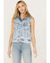 Image #1 - Lee Women's Light Wash Acid Wash Denim Pearl Vest, Blue, hi-res