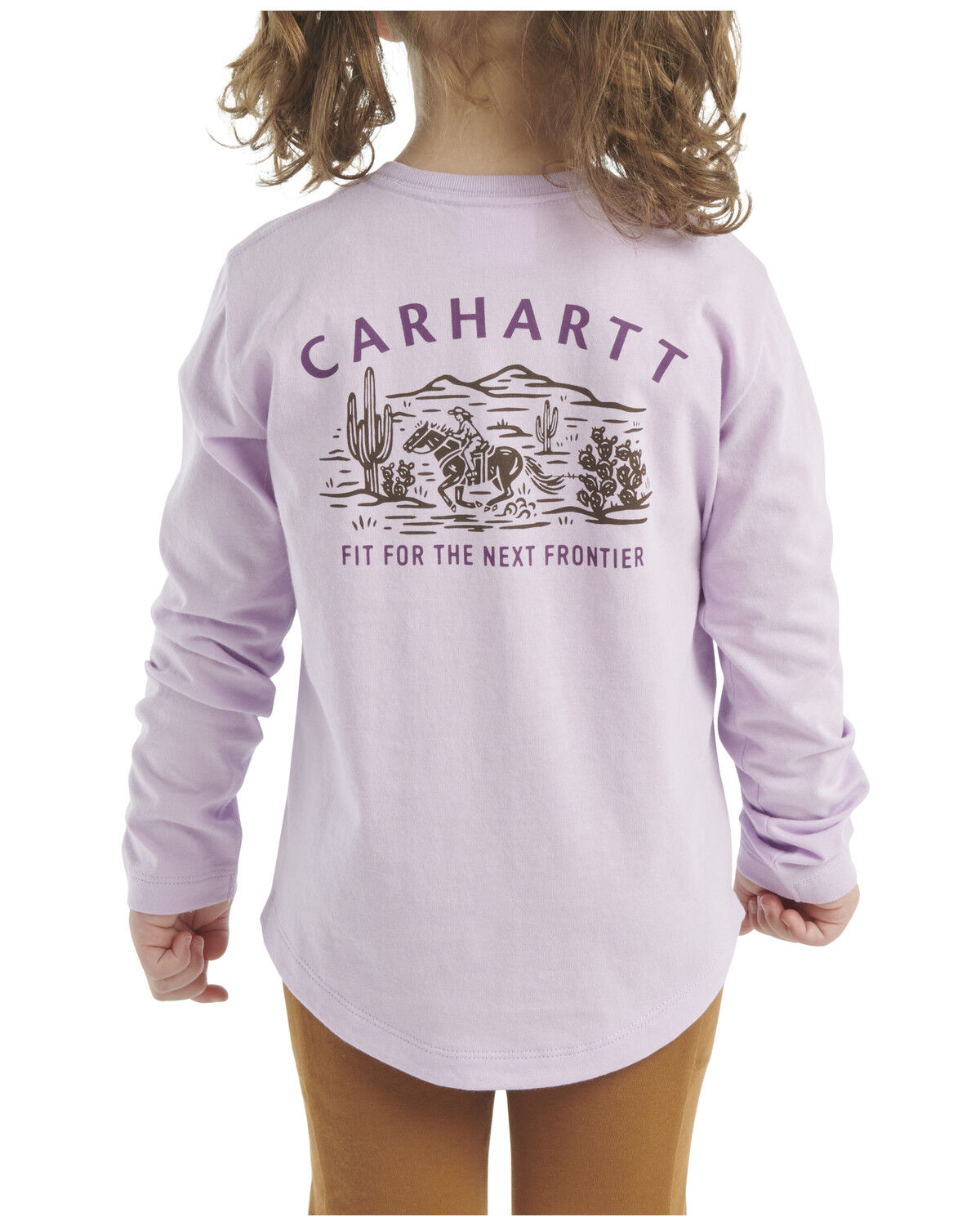 Image #1 - Carhartt Toddler Girls' Desert Logo Long Sleeve Graphic Shirt, Purple, hi-res