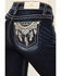 Image #2 - Miss Me Women's Dark Wash Mid Rise Dream Catcher Pocket Bootcut Stretch Denim Jeans, Dark Wash, hi-res