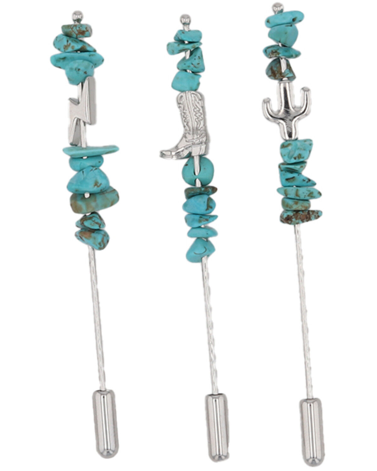 Image #1 - Montana Silversmiths Hat Pick Charm Set - 3 Piece, Silver, hi-res