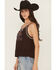 Image #2 - Shyanne Women's Embroidered Cami, Dark Brown, hi-res