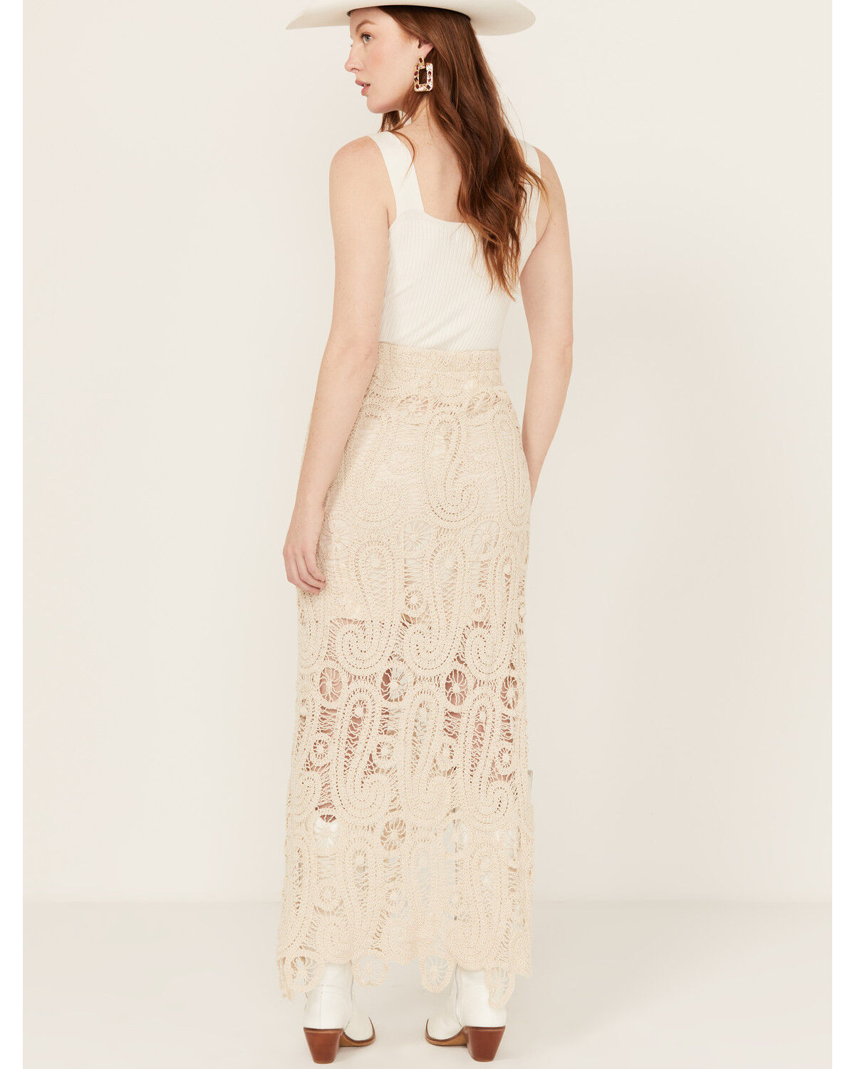 Image #3 - Miss Me Women's Crochet Skirt, Natural, hi-res