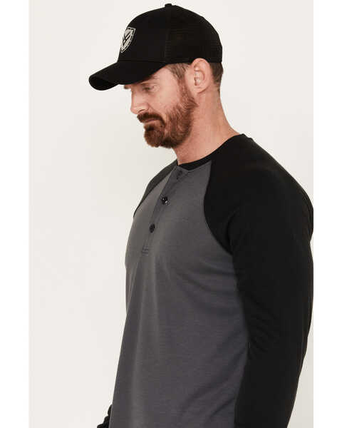 Image #2 - Cody James Men's FR Raglan Long Sleeve Henley Work Shirt , Black, hi-res