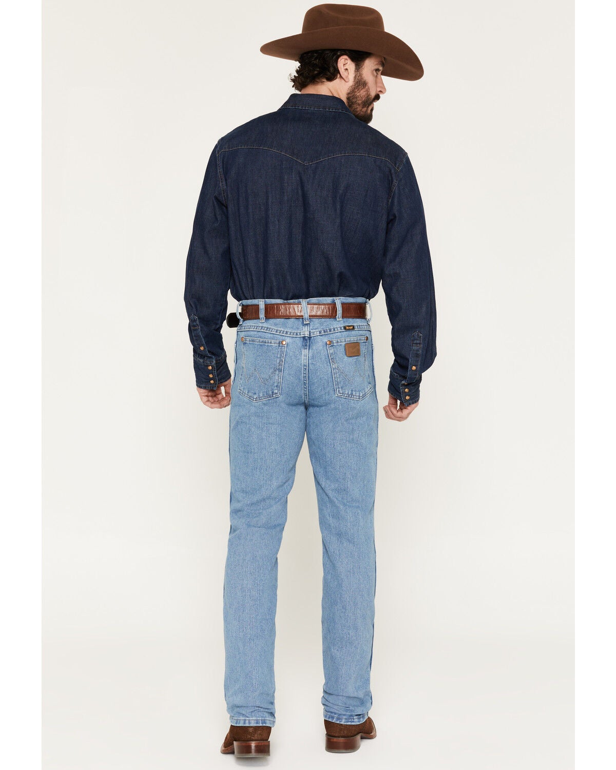 Image #3 - Wrangler Men's 936 Cowboy Cut Slim Fit Prewashed Jeans, Antique Blue, hi-res
