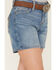 Image #2 - Wrangler Girls' Medium Wash Stretch Denim Shorts, Medium Wash, hi-res