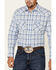 Image #3 - Wrangler Retro Men's Small Plaid Long Sleeve Western Shirt, Blue, hi-res