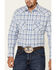 Image #3 - Wrangler Retro Men's Small Plaid Long Sleeve Western Shirt , Blue, hi-res