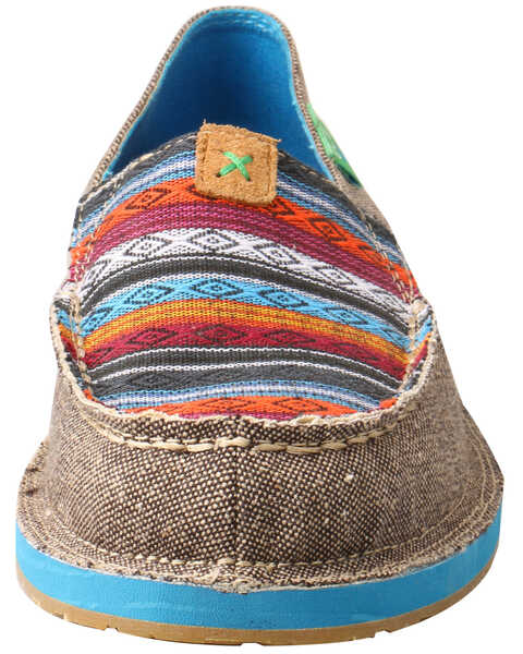 Twisted X Women's Serape Driving Moccasin Shoes - Moc Toe, Grey, hi-res