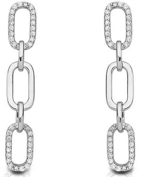 Kelly Herd Women's Silver Three-Link Paperclip Earrings, No Color, hi-res