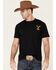 Image #1 - Changes Men's Yellowstone Dutton Ranch Gradient Rider Silhouette Graphic Short Sleeve T-Shirt  , Black, hi-res