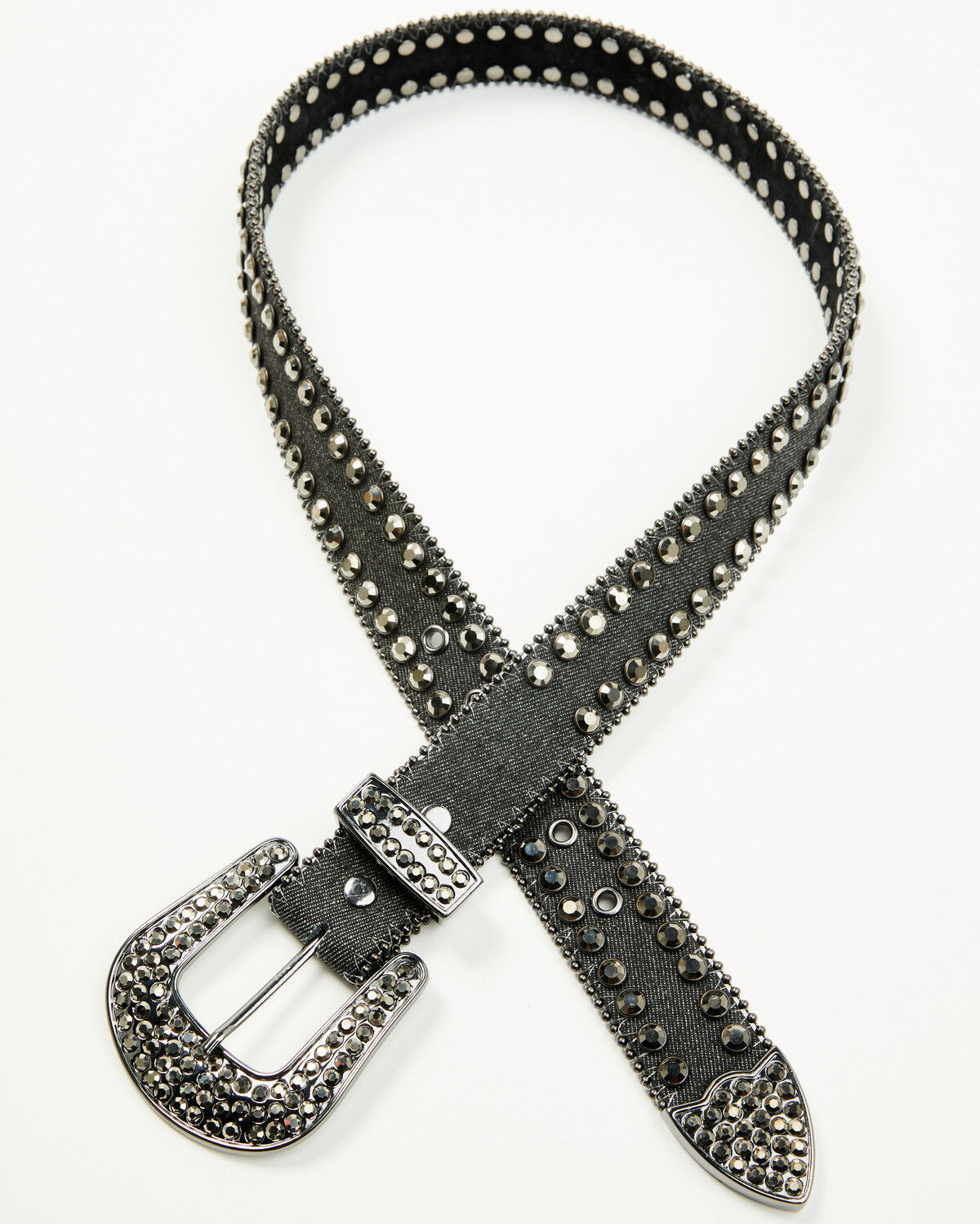 Image #2 - Shyanne Women's Denim Embellished Bling Belt, Black, hi-res
