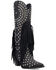 Image #1 - Dingo Women's Shoe Pony Fringe Rhinestone Tall Western Boots - Round Toe, Black, hi-res