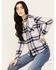 Image #1 - North River Women's Crinkle Ryn Lavender Plaid Shirt, Lavender, hi-res