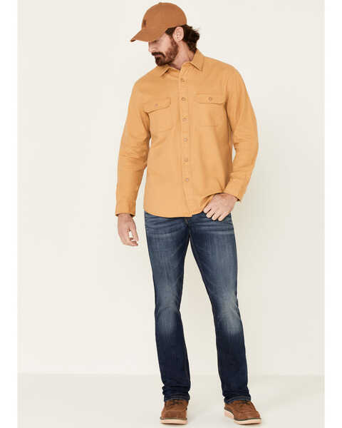 Pendleton Men's Mustard Beach Shack Solid Long Sleeve Western Shirt , Yellow, hi-res