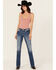 Image #3 - Miss Me Women's Medium Wash Mid Rise Steer Head Bootcut Stretch Denim Jeans, Medium Wash, hi-res