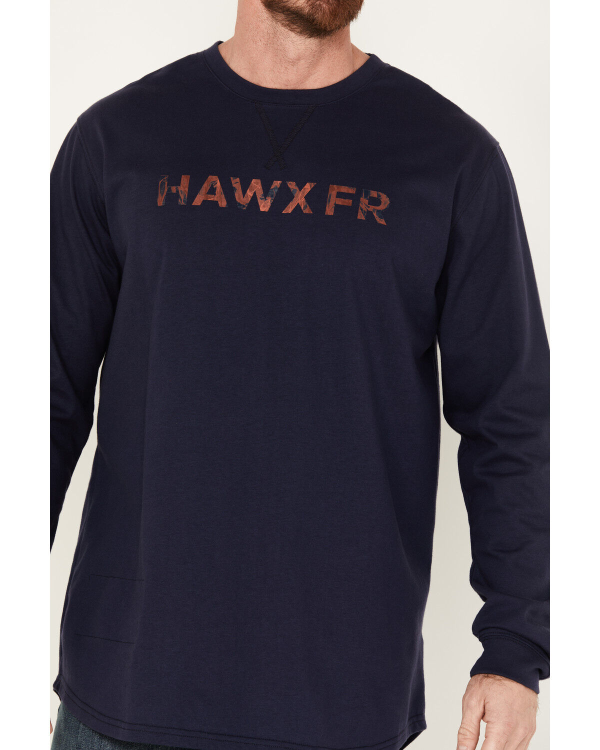 Image #3 - Hawx Men's FR Long Sleeve Pocket Henley Shirt, Navy, hi-res