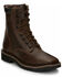 Image #1 - Justin Men's Pulley Lace-Up Work Boots - Steel Toe, Brown, hi-res
