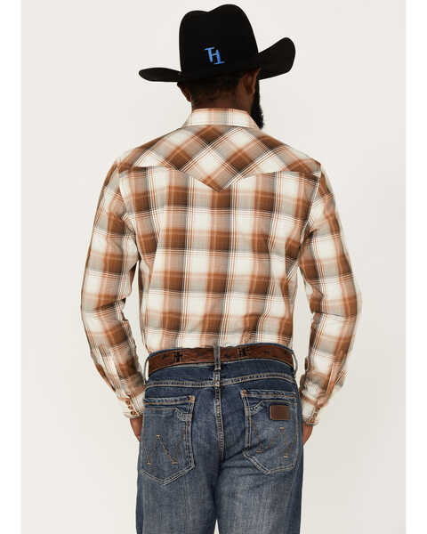 Image #4 - Pendleton Men's Frontier Large Plaid Snap Western Shirt , Brown, hi-res