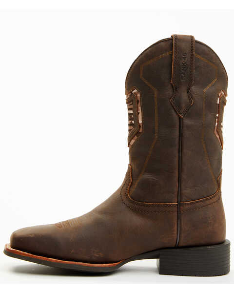 Image #3 - RANK 45® Men's Chief Western Performance Boots - Broad Square Toe, Brown, hi-res