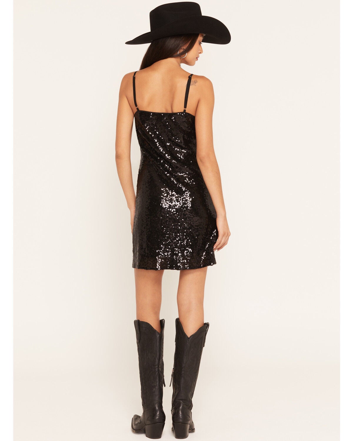 Image #4 - Wonderwest Women's Wild Western Sequins Mini Dress, Black, hi-res