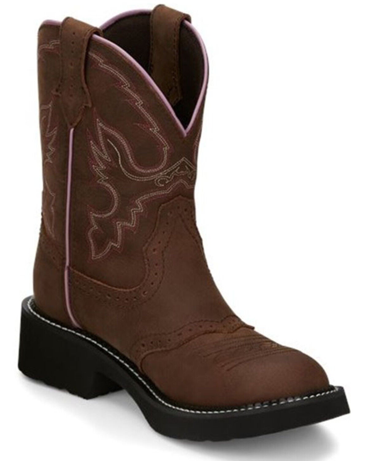 Justin Women's Gemma Performance Western Boots - Round Toe, Distressed Brown, hi-res