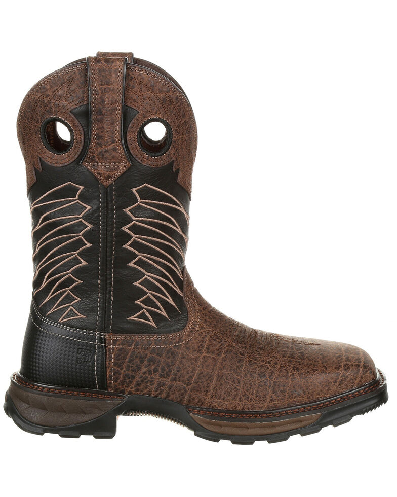 Durango Men's Maverick Waterproof Western Work Boots - Steel Toe, Brown, hi-res