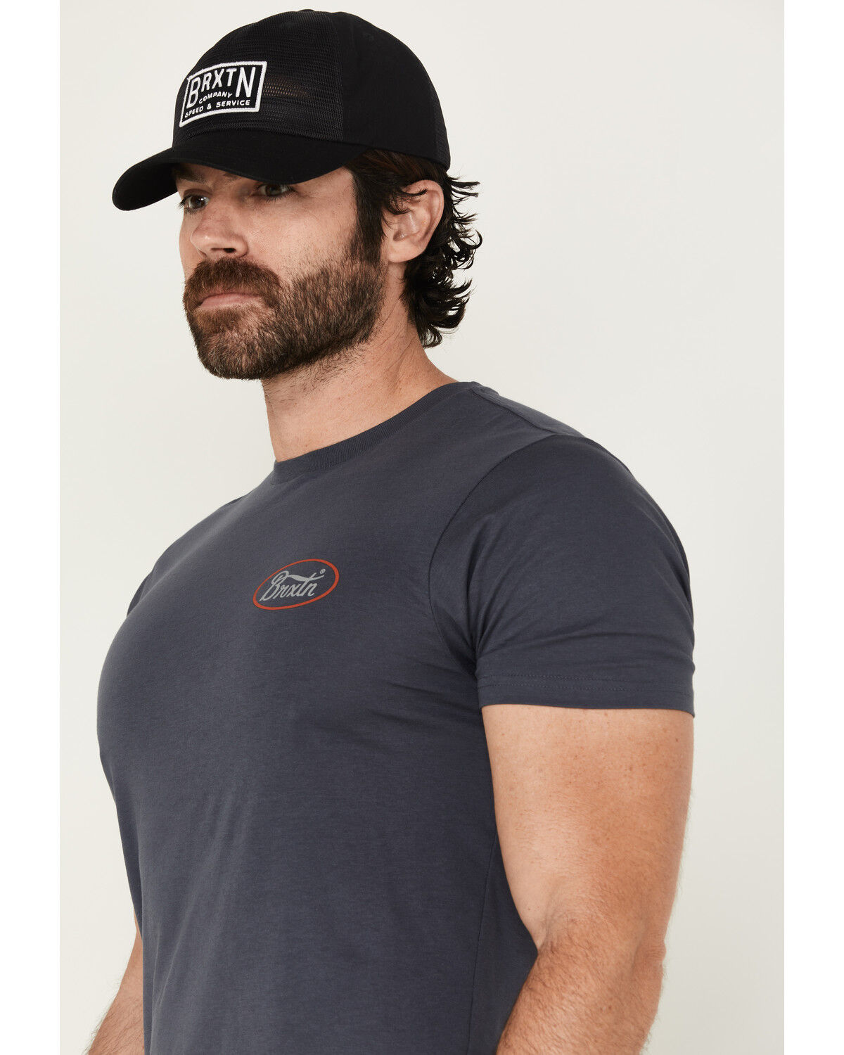 Image #4 - Brixton Men's Parsons Logo Short Sleeve Graphic T-Shirt, Blue, hi-res