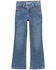 Image #2 - Wrangler Girls' Wendy Medium Wash Bootcut Stretch Denim Jeans, Blue, hi-res