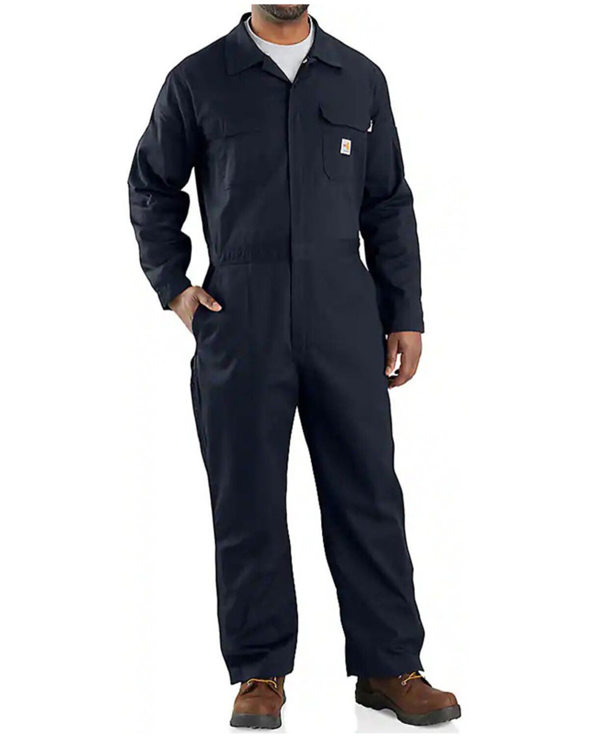 Carhartt Men's FR Loose Fit Twill Coveralls - Big, Navy, hi-res