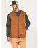 Image #1 - Hawx Men's Weathered Canvas Sherpa Lined Vest, Rust Copper, hi-res