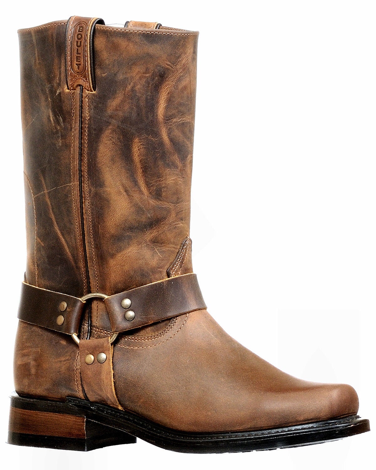 Boulet Men's Motorcycle Boots - Narrow Square Toe, Brown, hi-res
