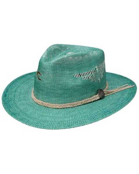 Resistol Women's Topo Chico Straw Western Fashion Hat, Turquoise, hi-res
