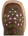 Image #6 - Ferrini Women's Blossom Inlay Western Boots - Broad Square Toe, Brown, hi-res