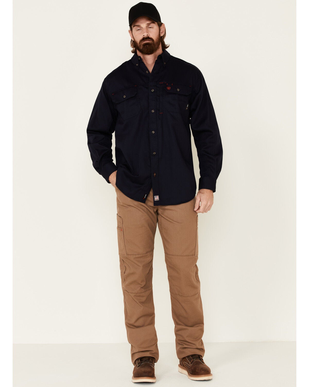 Navy FR Solid Vent Shirt - Tall 