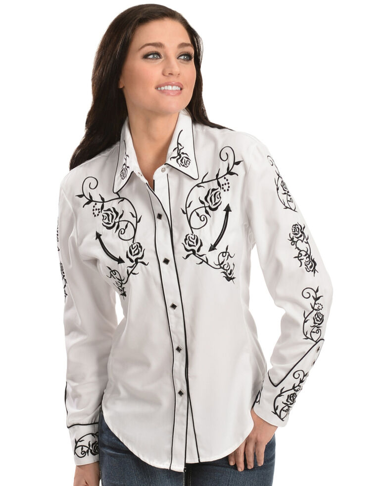 Scully - Floral Embroidered Retro Western Shirt - Country Outfitter