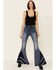 Image #1 - Grace in LA Women's 3-Layer Insert Flare Leg Jeans, Blue, hi-res